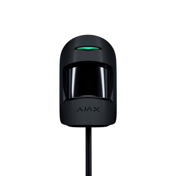 Дротовий кімнатний датчик руху з додатковим мікрохвильовим сенсором Ajax MotionProtect Plus Fibra Black (44407.02.BL1) 000027192 фото