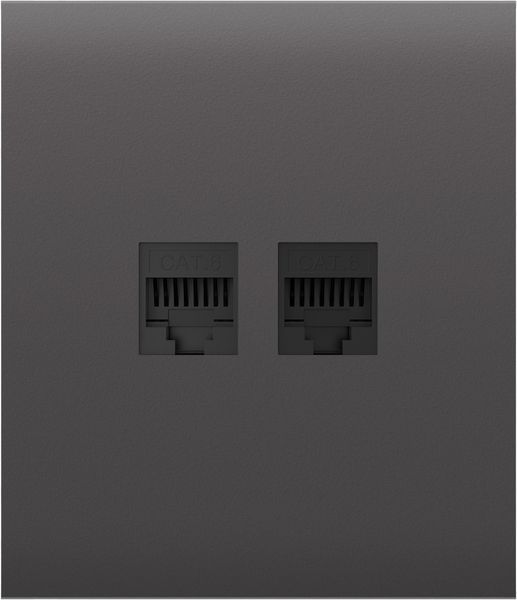 Передня панель для вбудованої інтернет-розетки Ajax CenterCover (LAN) Grey (126198.318.GR) 000058916 фото